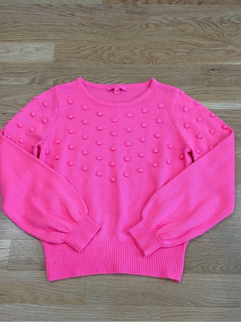 Lilly Pulitzer Hot Pink Pom-Pom Crewneck Sweater